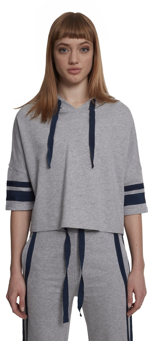 Ladies Taped Short Sleeve Hoodie