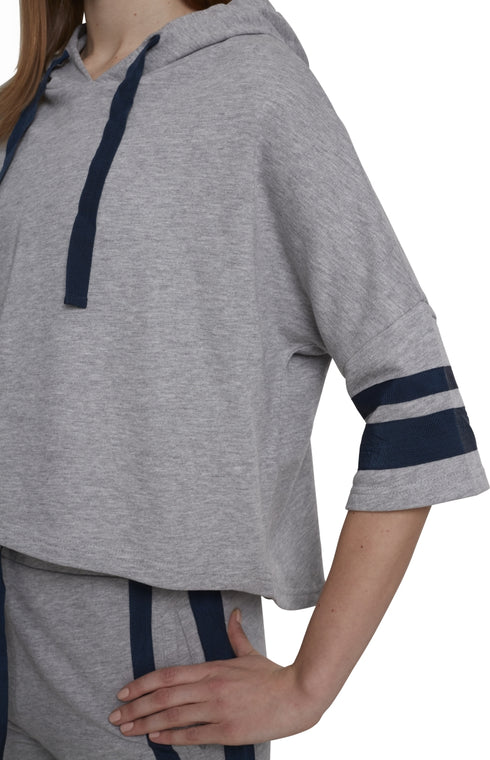 Ladies Taped Short Sleeve Hoodie