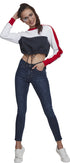 Ladies Cropped 3-Tone Stripe Crew
