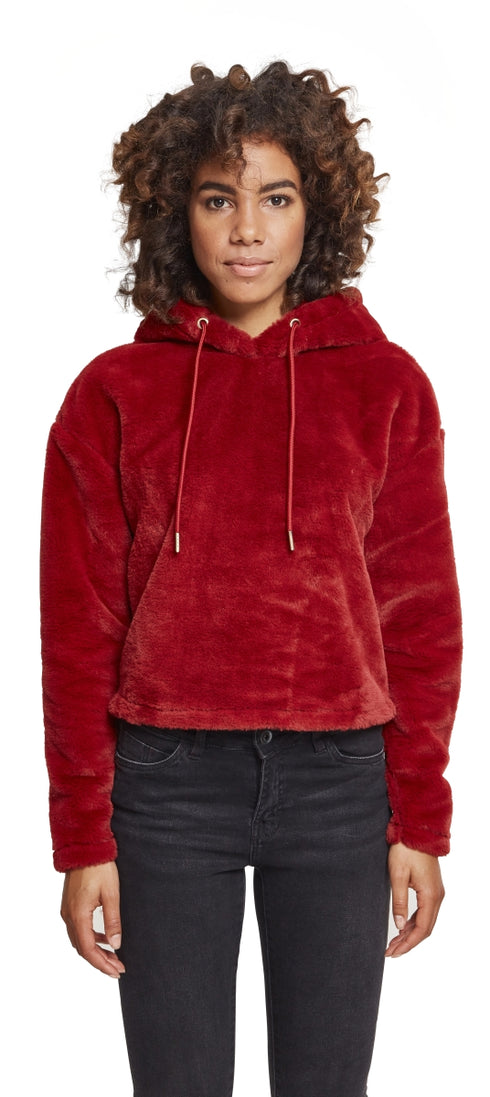 Ladies Oversize Short Teddy Hoodie