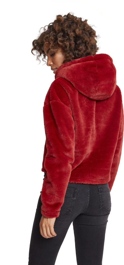 Ladies Oversize Short Teddy Hoodie