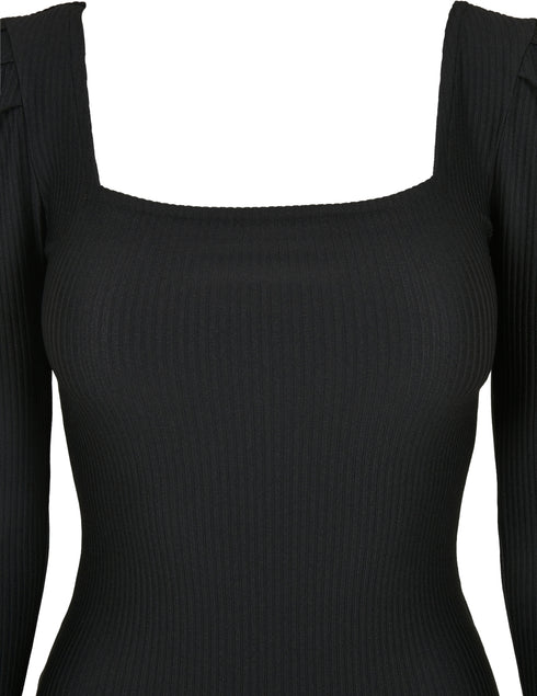 Ladies Rib Puffer Sleeve Body LS