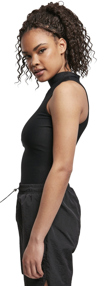 Ladies Sleeveless Rib Turtleneck Body