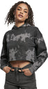 Ladies Oversized Short Bleached Hoodie