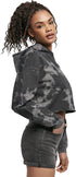 Ladies Oversized Short Bleached Hoodie