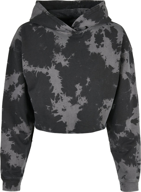 Ladies Oversized Short Bleached Hoodie