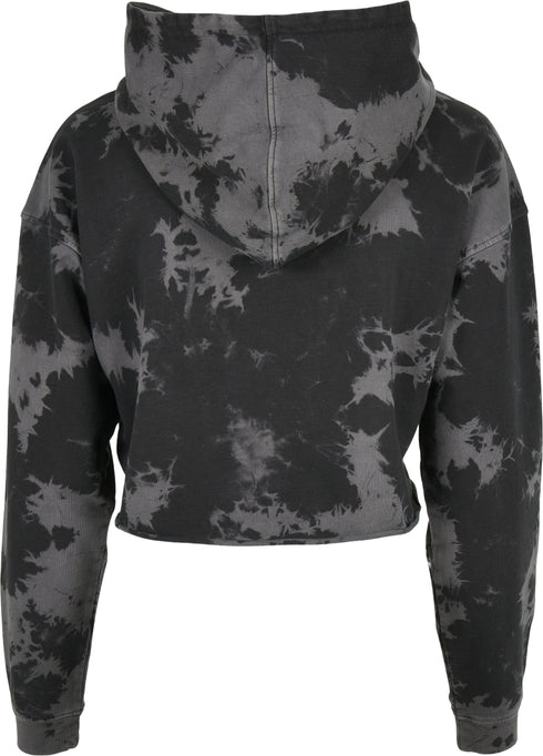 Ladies Oversized Short Bleached Hoodie